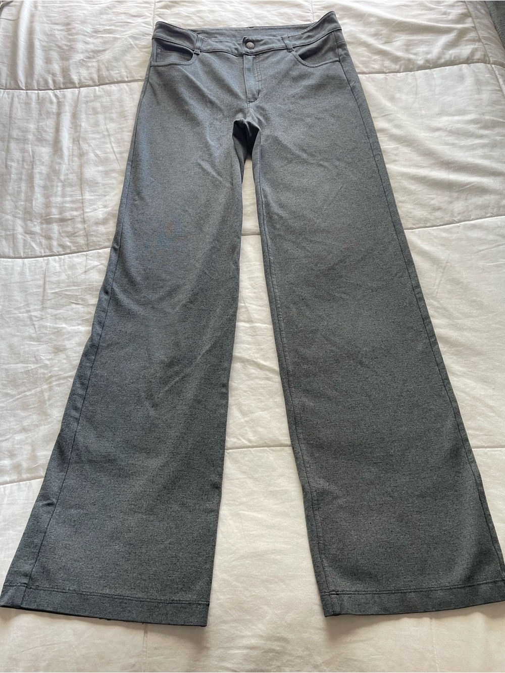 Athleta Gray Ponte Knit Mid Rise Bootcut Pants 6 Office Workwear Classic Casual‎